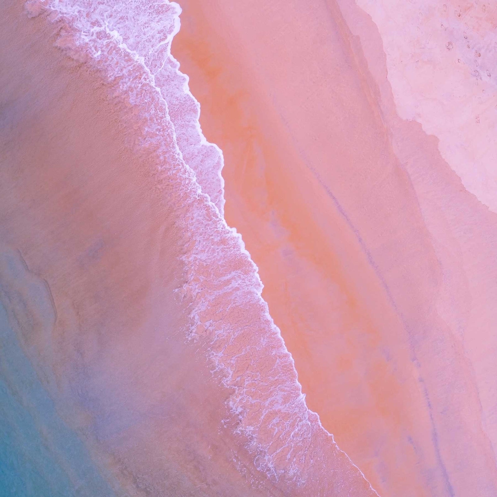 aerial view of blue waves crashing on pink sand beach; https://cdn.shopify.com/videos/c/o/v/f421cdb931a342429851adab19ececbb.mp4
