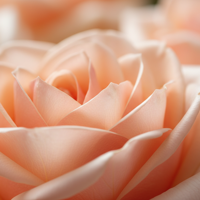 Close-up of a soft pink rose with a blurred background